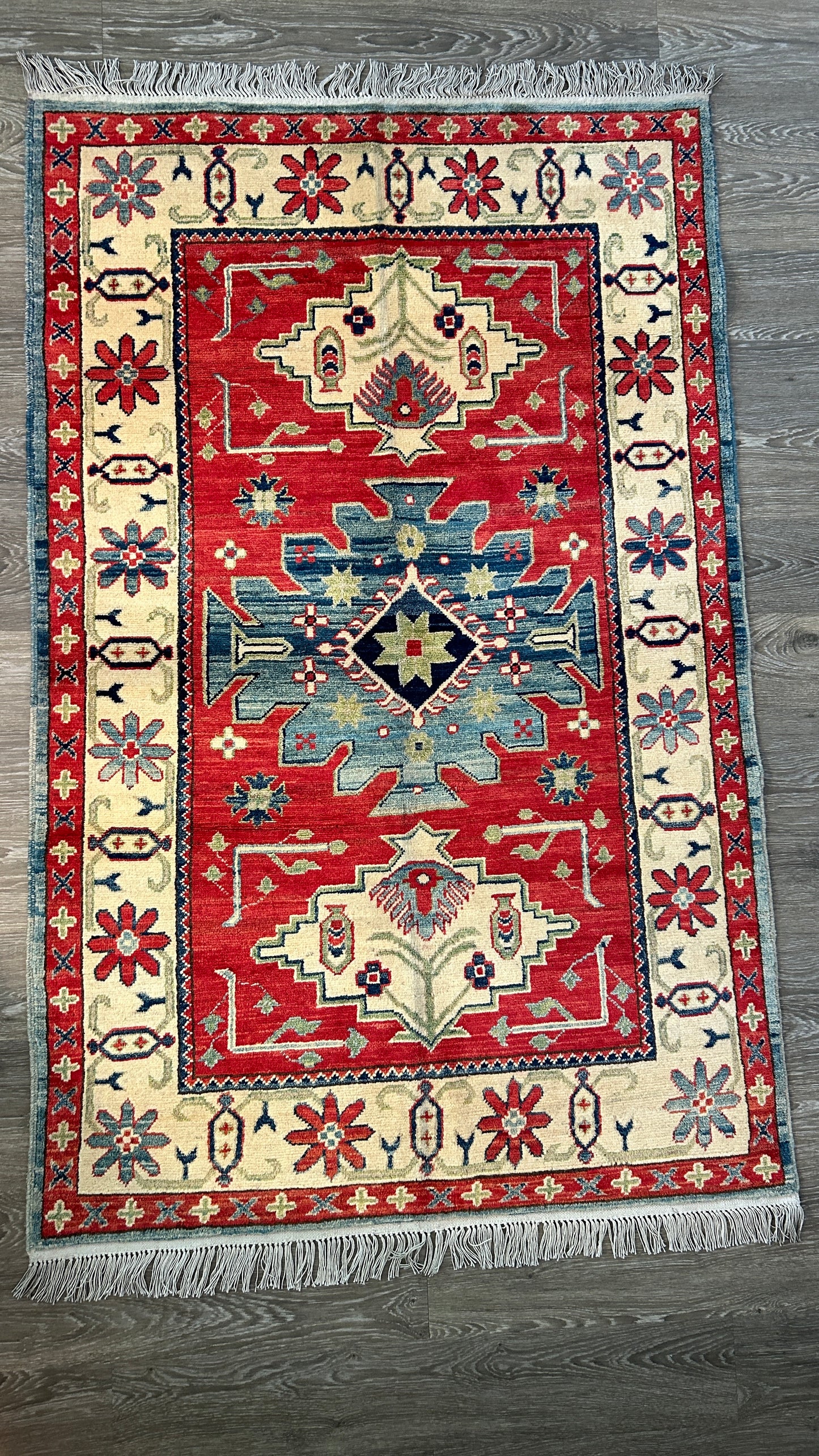 Hand Knotted Wool Rug 3’9” x 6’3”