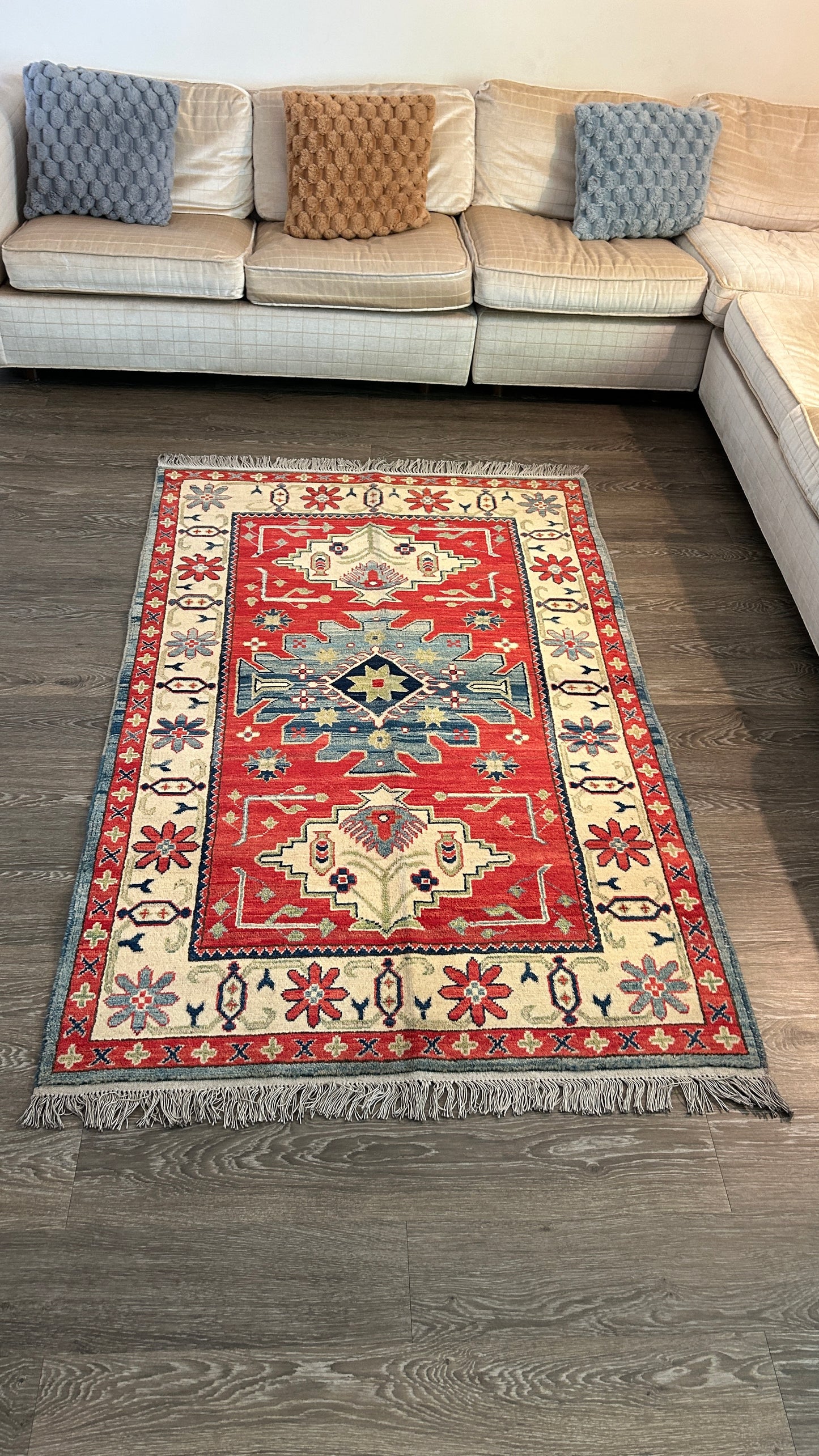 Hand Knotted Wool Rug 3’9” x 6’3”