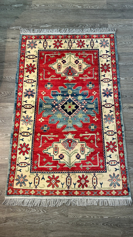 Hand Knotted Wool Rug 3’9” x 6’3”